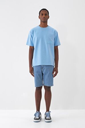 Xint Erkek Mavi 0 Yaka T-shirt 502100  