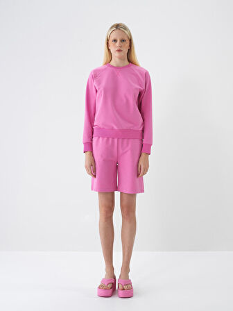 Pembe Regular Fit Pamuklu Şort