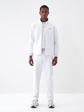 Beyaz Regular Fit Pamuklu Sweatmont