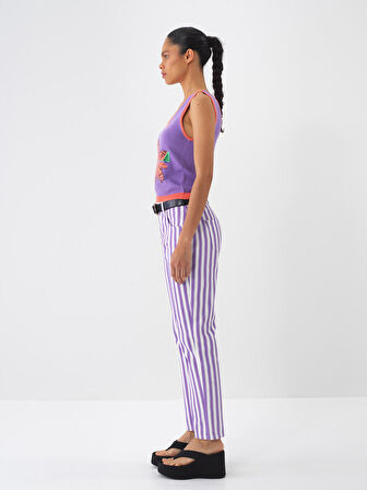 Lila Regular Fit Pamuklu Bluz