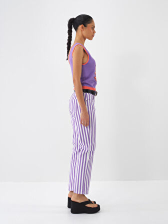Lila Regular Fit Pamuklu Bluz