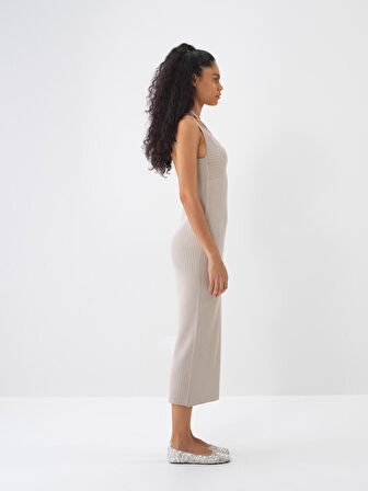 Taş Rengi Oversize  Elbise