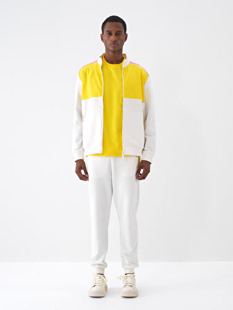 Ekru Regular Fit Pamuklu Sweatmont