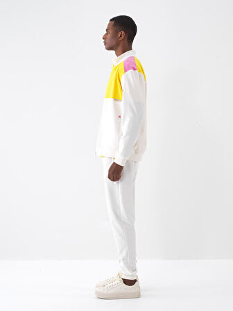 Ekru Regular Fit Pamuklu Sweatmont