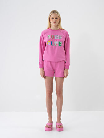 Pembe Oversize Pamuklu Şort