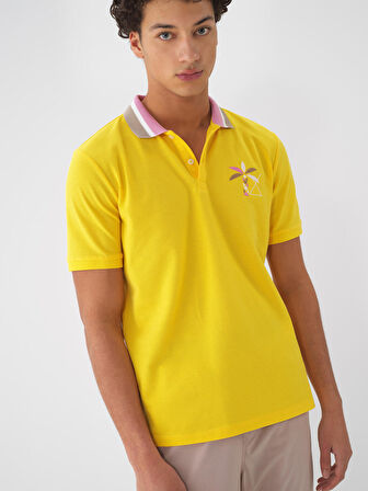 Sarı Regular Fit Pamuklu Tişört