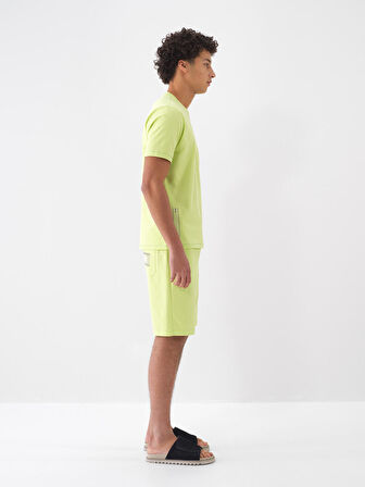 Yeşil Regular Fit Pamuklu Şort