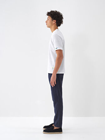 Beyaz Regular Fit Pamuklu Tişört
