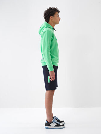 Yeşil Regular Fit Pamuklu Sweatshirt