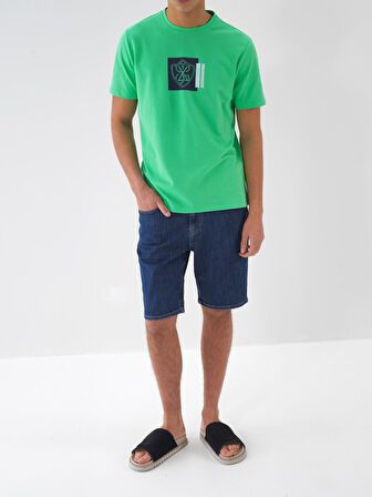 Mavi Regular Fit Pamuklu Denim Şort