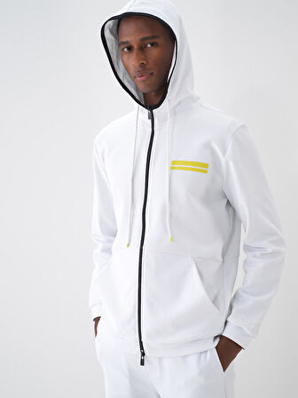 Beyaz Regular Fit Pamuklu Sweatmont