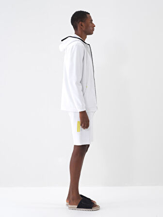Beyaz Regular Fit Pamuklu Sweatmont