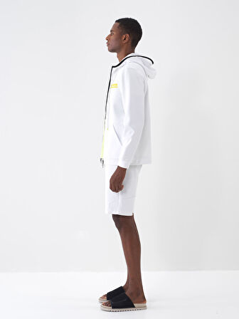 Beyaz Regular Fit Pamuklu Sweatmont