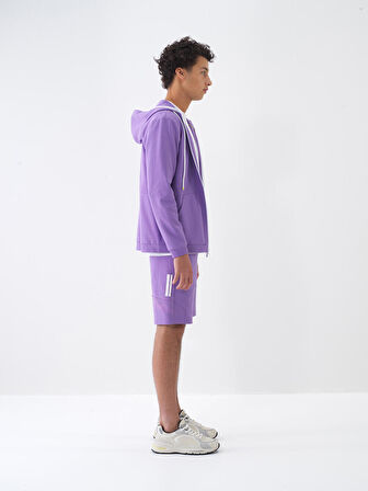 Lila Regular Fit Pamuklu Sweatmont