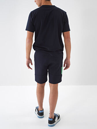 Lacivert Slim Fit Pamuklu Şort