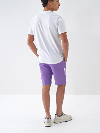 Lila Slim Fit Pamuklu Şort