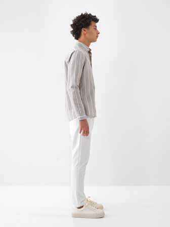 Taş Rengi Regular Fit Pamuklu Gömlek