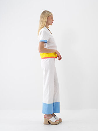 Ekru Regular Fit Pamuklu Bluz