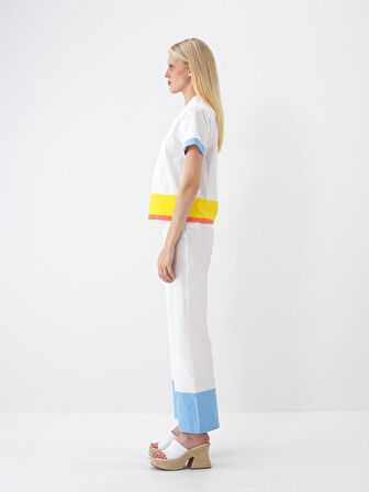 Ekru Regular Fit Pamuklu Bluz