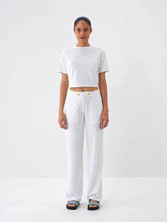 female Beyaz Regular Fit Pamuklu Bluz