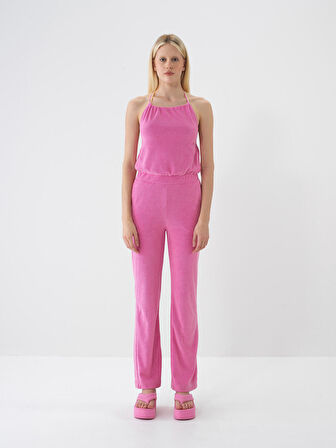 Pembe Regular Fit Pamuklu Tulum