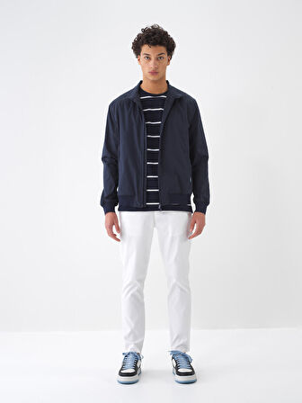 Lacivert Regular Fit Pamuklu Mont