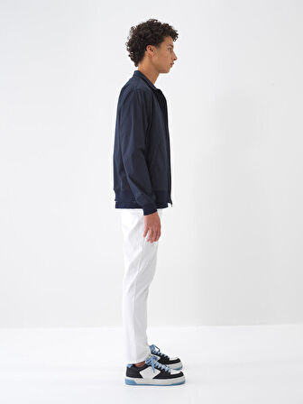 Lacivert Regular Fit Pamuklu Mont