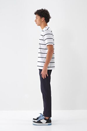 Xint Erkek Beyaz Çizgili T-shirt 502144    