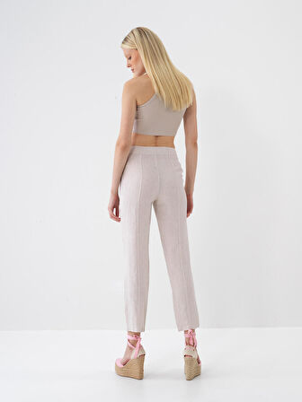 Natural Regular Fit Keten Pantolon