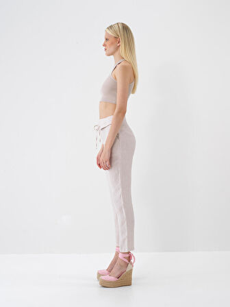 Natural Regular Fit Keten Pantolon