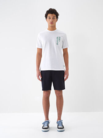 Lacivert Regular Fit Pamuklu Şort