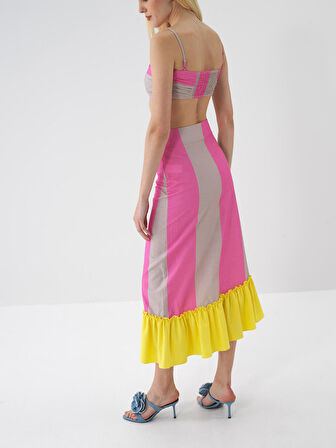 Pembe Regular Fit Pamuklu Etek