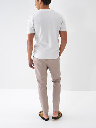 Taş Rengi Slim Fit Pamuklu Pantolon