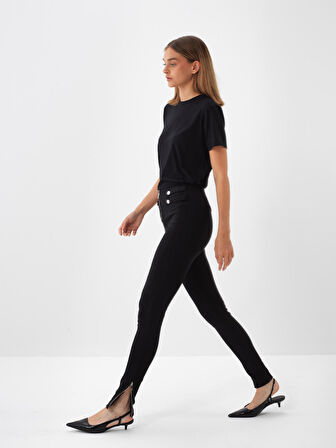 Xint Siyah Modal Dokulu Regular Fit Tişört
