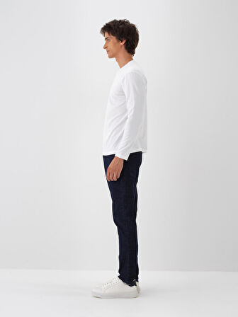Xint Beyaz Modal Dokulu Slim Fit Uzun Kollu Tişört