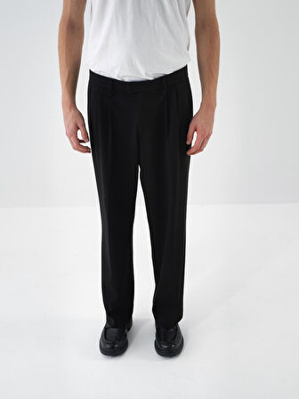 Xint Siyah Esnek Dokulu Regular Fit Pantolon