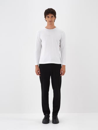 Xint Beyaz Modal Dokulu Slim Fit Uzun Kollu Tişört