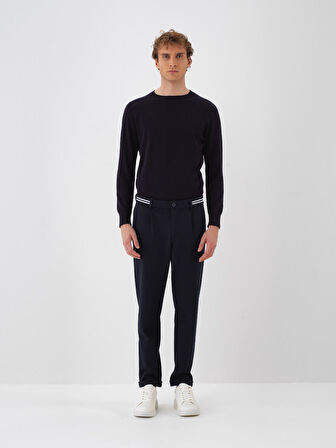 Xint Lacivert Esnek Dokulu Slim Fit Jogger Pantolon