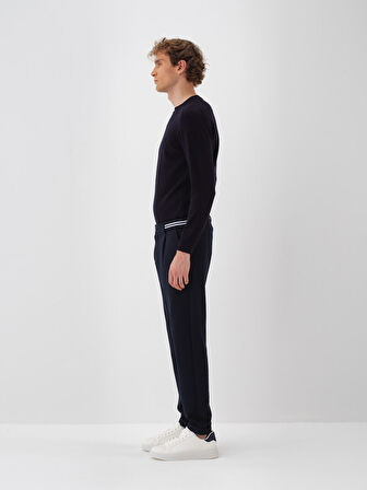 Xint Lacivert Esnek Dokulu Slim Fit Jogger Pantolon