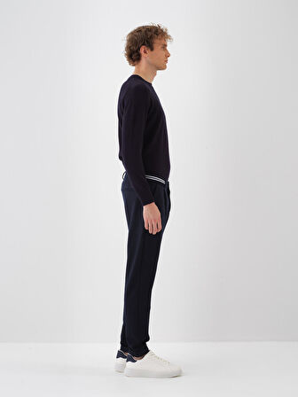 Xint Lacivert Esnek Dokulu Slim Fit Jogger Pantolon