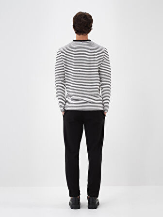 Xint Siyah Pamuk Dokulu Slim Fit Jogger Pantolon