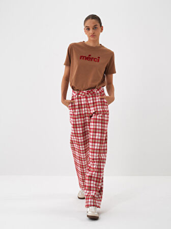 Xint Camel Pamuk Dokulu Regular Fit Tişört