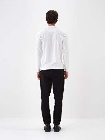 Xint Beyaz Modal Dokulu Slim Fit Uzun Kollu Tişört