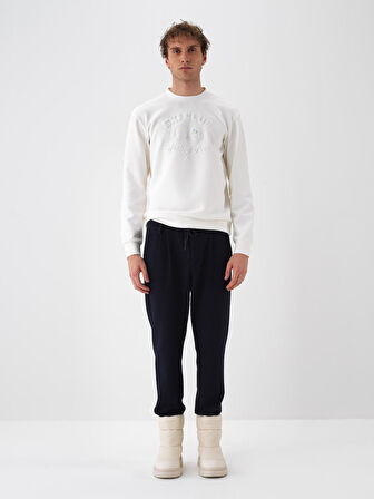Xint Lacivert Esnek Dokulu Regular Fit Jogger Pantolon