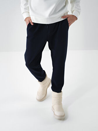 Xint Lacivert Esnek Dokulu Regular Fit Jogger Pantolon