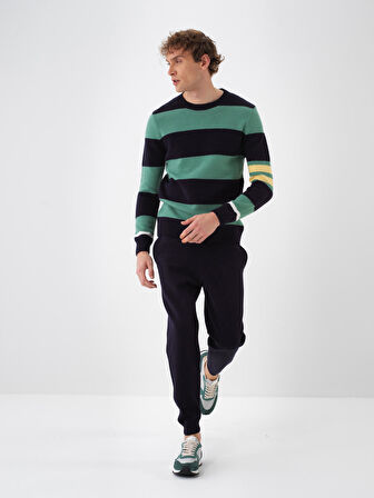 Xint Lacivert Doğal Yün Dokulu Regular Fit Kazak