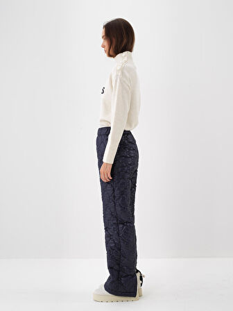 Xint Ekru Doğal Yün Dokulu Oversize Kazak