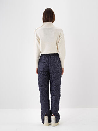 Xint Ekru Doğal Yün Dokulu Oversize Kazak