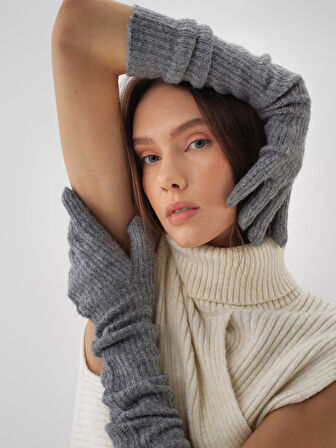 Xint Ekru Doğal Yün Dokulu Regular Fit Süveter