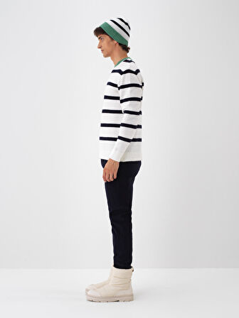 Xint Lacivert Yumuşak Dokulu Regular Fit Kazak